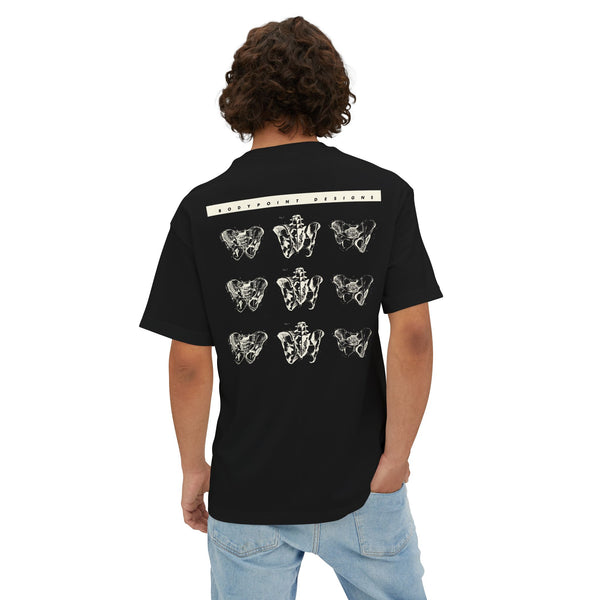 Second model wearing the 1991 Tee — Unisex Boxy in black, back view showing the 1991 archive print