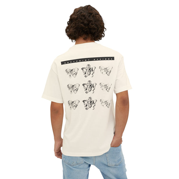 Second model wearing the 1991 Tee — Unisex Boxy in cream, back view showing the 1991 archive print