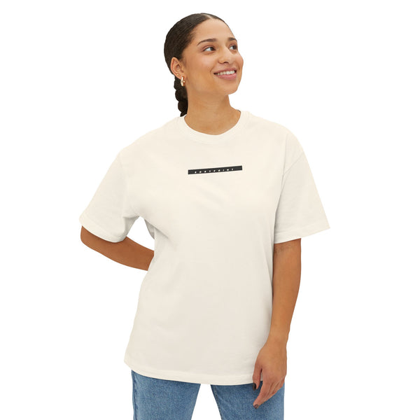 Model wearing the 1991 Tee — Unisex Boxy in cream, front view